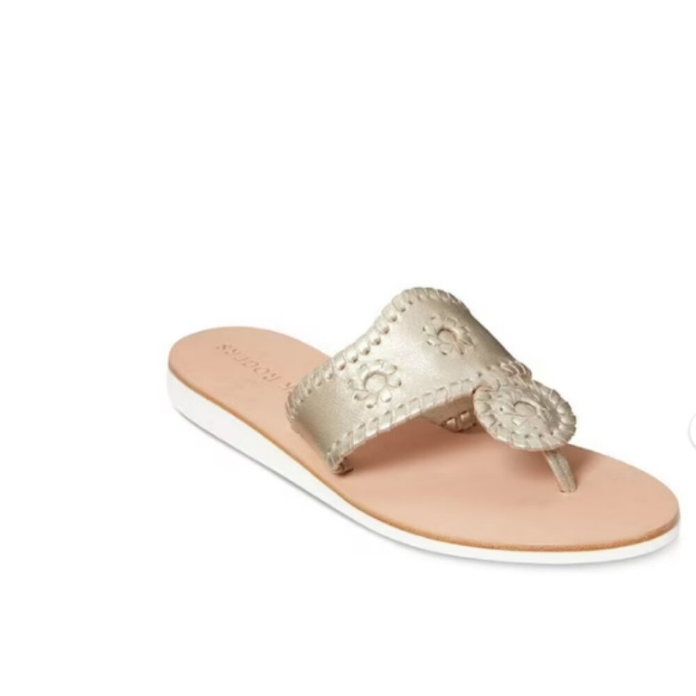 🌹HOST PICK-JACK ROGERS PLATINUM SLIP-ON LEATHER SANDAL/NWOT-MADE IN BRAZIL/SZ 7 - Picture 3 of 9